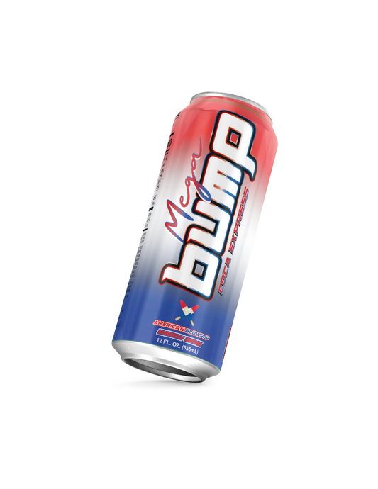 Mega Bump Energy Drink - American Blow Pop--Rocket Pop Flavor (12-Pack, 12 oz Sleek Cans)