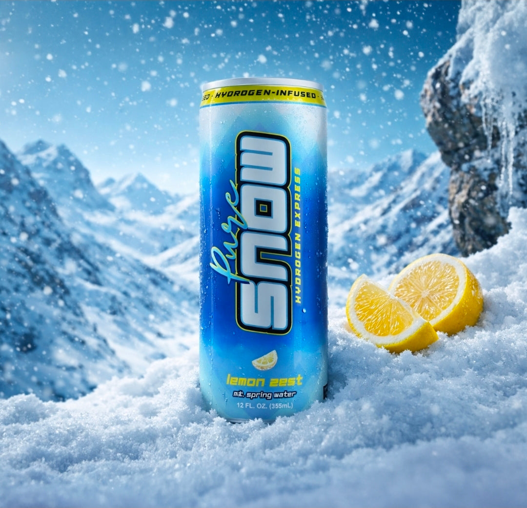 Pure Snow Lemon Zest Hydrogen Rich Water | 12 & 24-Pack | Real Lemon, Sealed in Aluminum