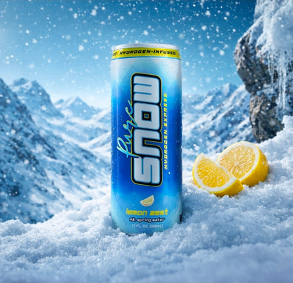 Pure Snow Lemon Zest Hydrogen Rich Water | 12 & 24-Pack | Real Lemon, Sealed in Aluminum