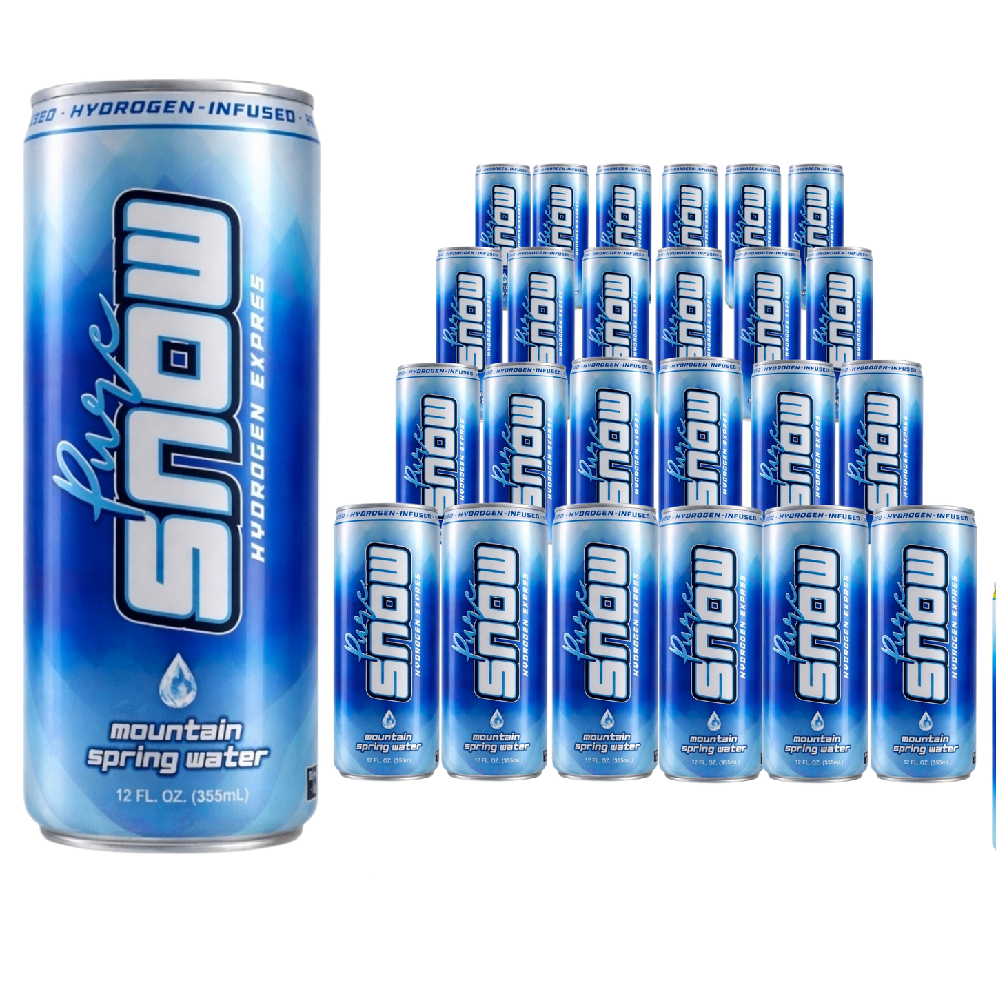 Pure Snow Hydrogen Rich Water | 12 & 24-Pack | Natural Spring Water, Sealed in Aluminum