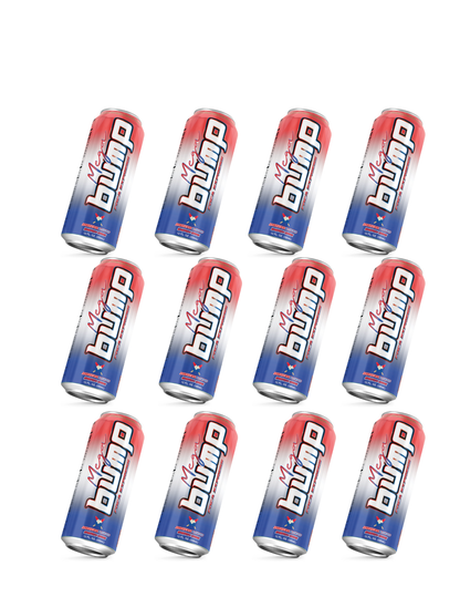 Mega Bump Energy Drink - American Blow Pop--Rocket Pop Flavor (12-Pack, 12 oz Sleek Cans)