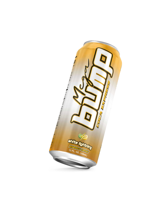 Mega Bump Energy Drink - White Lightning Citrus Flavor (12-Pack, 12 oz Sleek Cans)