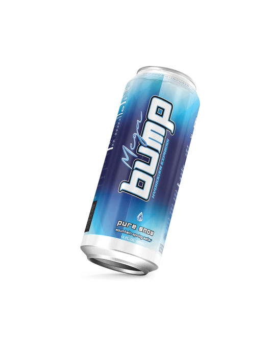Mega Bump Hydrogen-Infused Water - Pure Snow (12-Pack, 12 oz Sleek Cans)