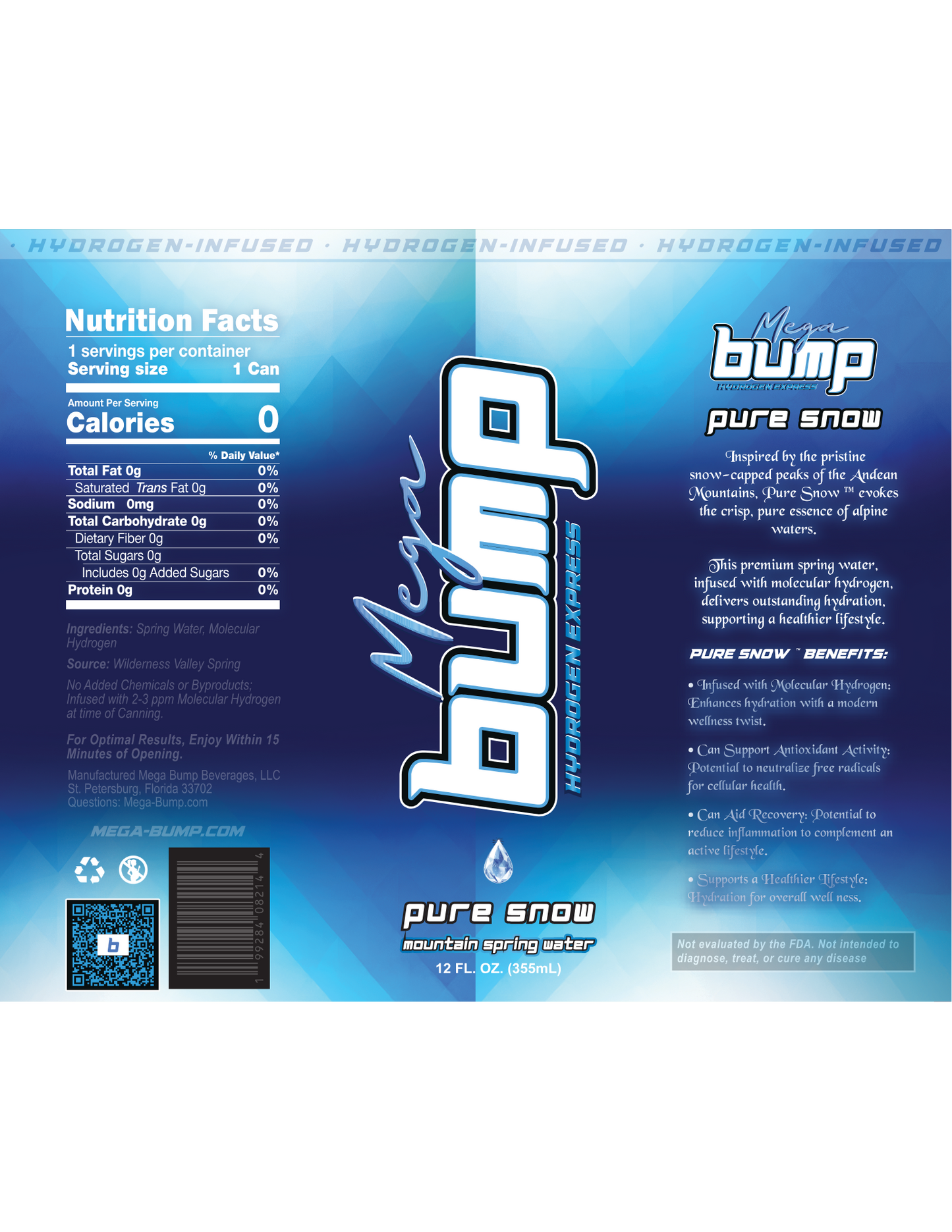 "Pure Snow" Hydrogen-Infused Water