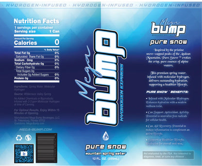 "Pure Snow" Hydrogen Mt. Spring Water -12 pk